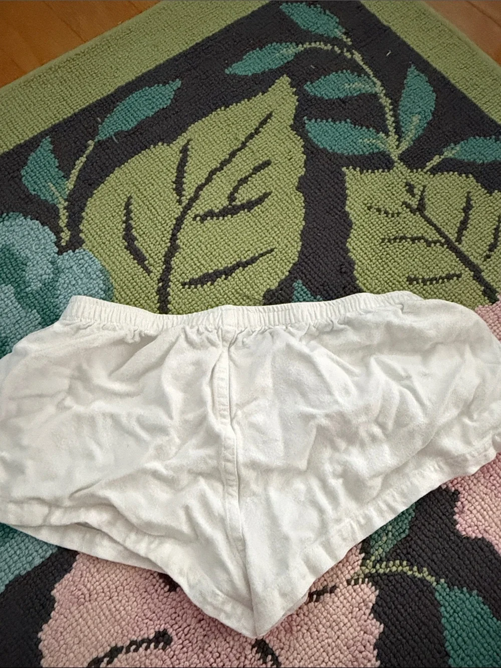 Brandy Melville White Cotton Button-Front Lounge Shorts